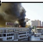حريق بمركب سياحي